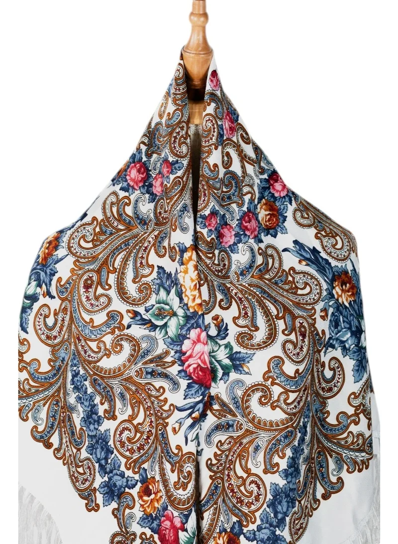 Bidani White Gold Heritage Floral Shawl